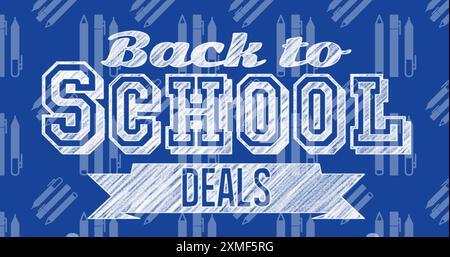 Image of back to school text over school items Stock Photo