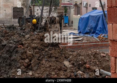 base works of a construstion site of a new house Stock Photo