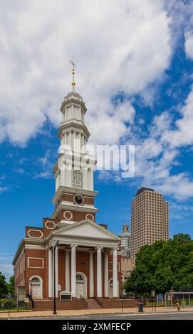 Center Church House or First Church Of Christ on Main Street in downtown Hartford, Connecticut Stock Photo