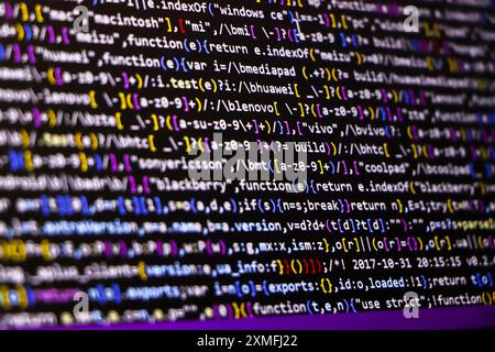 Programming code abstract screen of software developer. Computer script Stock Photo
