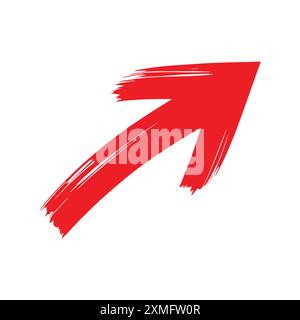 Red Arrow Up distressed grunge Brush. Arrow Paint vector icon Stock Vector