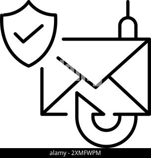 E-mail phishing attack protection. Pixel perfect vector icon Stock Vector