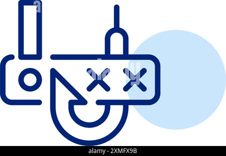 Phishing for password alert. Pixel perfect vector icon Stock Vector