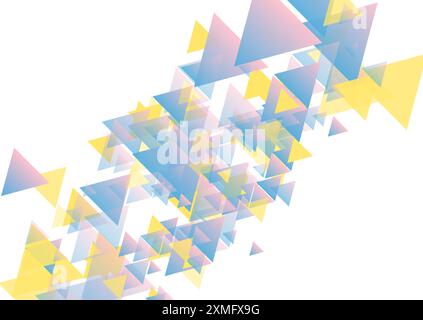Colorful pastel triangles geometric tech abstract background. Vector design Stock Vector