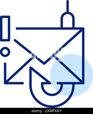 E-mail phishing alert. Pixel perfect, editable stroke icon Stock Vector