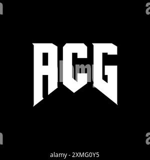 ACG letter logo design for technology company. ACG logo design black and white color combination. ACG logo, ACG vector, ACG design, ACG icon, ACG alph Stock Vector