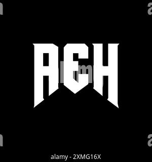 AEH letter logo design for technology company. AEH logo design black and white color combination. AEH logo, AEH vector, AEH design, AEH icon, AEH alph Stock Vector