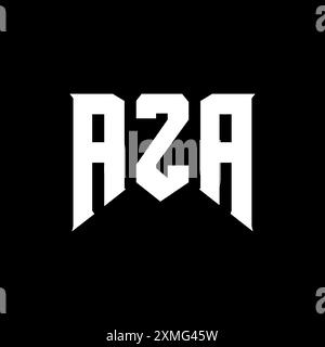 AZA letter logo design for technology company. AZA logo design black and white color combination. AZA logo, AZA vector, AZA design, AZA icon, AZA alph Stock Vector