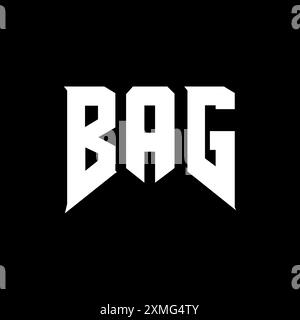 BAG letter logo design for technology company. BAG logo design black and white color combination. BAG logo, BAG vector, BAG design, BAG icon, BAG alph Stock Vector