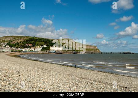 Beach and Pier, LLandudno, Conwy, Wales Stock Photo