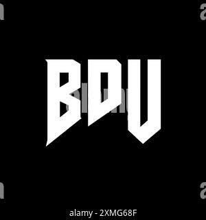 BDU letter logo design for technology company. BDU logo design black ...