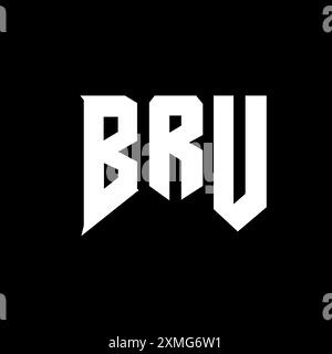 BRU letter logo design for technology company. BRU logo design black ...