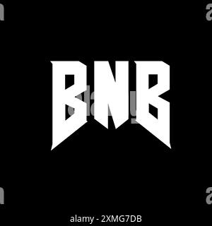 BNB letter logo design for technology company. BNB logo design black and white color combination. BNB logo, BNB vector, BNB design, BNB icon, BNB alph Stock Vector