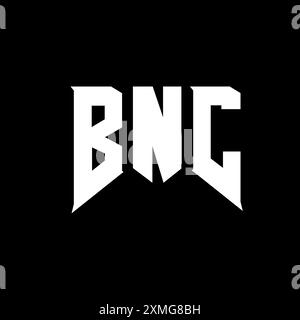 BNC letter logo design for technology company. BNC logo design black and white color combination. BNC logo, BNC vector, BNC design, BNC icon, BNC alph Stock Vector