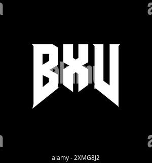 BXV letter logo design for technology company. BXV logo design black and white color combination. BXV logo, BXV vector, BXV design, BXV icon, BXV alph Stock Vector