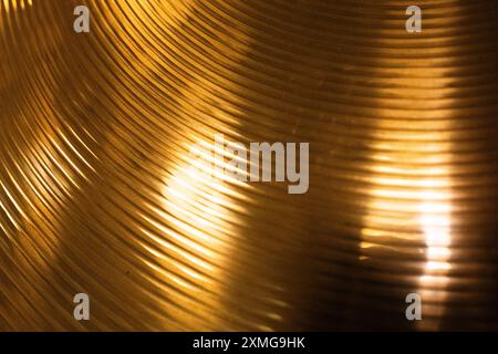 gold cymbal drum kit close up Stock Photo