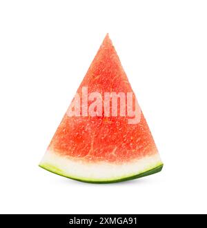 Sliced Watermelon fruit isolated on white background. watermelon clipping path Stock Photo