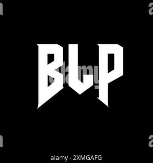 BLP letter logo design for technology company. BLP logo design black and white color combination. BLP logo, BLP vector, BLP design, BLP icon, BLP alph Stock Vector