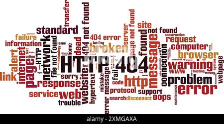 HTTP 404 word cloud concept. Collage made of words about HTTP 404. Vector illustration Stock Vector