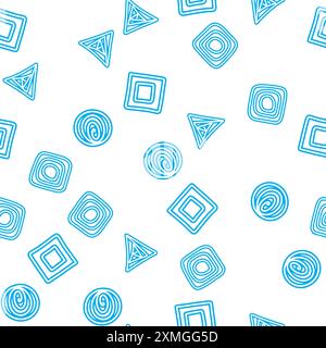 Vector set background. Square, circle, triangle. Geometry group batik graphic. Hand drawn round doodle painting. Design pattern illustration. Seamless. Art backdrop vector concept. Pastel color Stock Vector