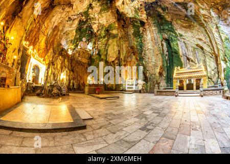 Buddhist pagoda in Huyen Khong cave on Marble Mountain at Da Nang city, Vietnam. Da Nang is biggest city of Middle Vietnam. Stock Photo