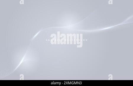 Luxury abstract background with silver flowing wavy lines. Soft grey modern vector illustration with particles wave stripes. Stock Vector