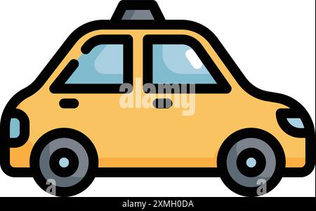 Transportation Colorful Taxi Icon Stock Vector