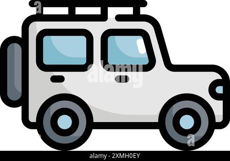 Transportation Colorful Jeep Icon Stock Vector