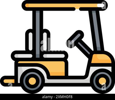 Transportation Colorful Golf Car Icon Stock Vector