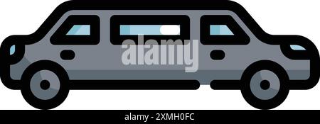 Transportation Colorful Limousine Icon Stock Vector