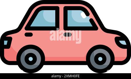 Transportation Colorful Car Icon Stock Vector