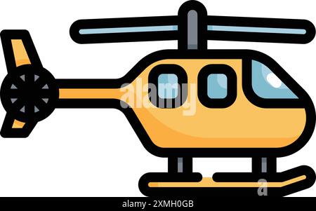 Transportation Colorful Helicopter Icon Stock Vector
