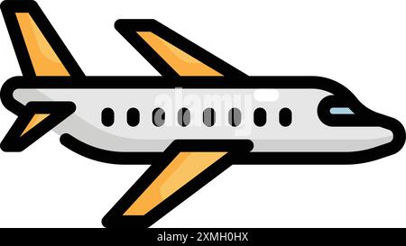 Transportation Colorful Airplane Icon Stock Vector
