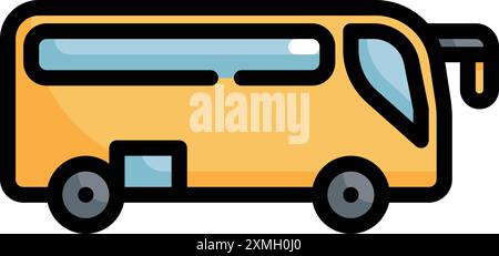 Transportation Colorful Bus Icon Stock Vector