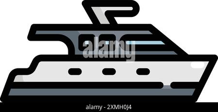 Transportation Colorful Yacht Icon Stock Vector