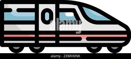 Transportation Colorful Fast Train Icon Stock Vector