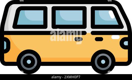 Transportation Colorful Van Icon Stock Vector