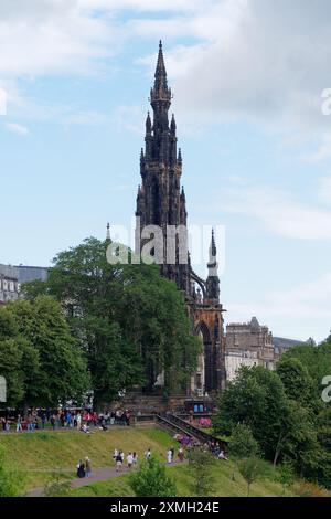 Scott Monument in Princess Street Gardens in Edinburgh, Capital of Scotland, July 27, 2024 Stock Photo