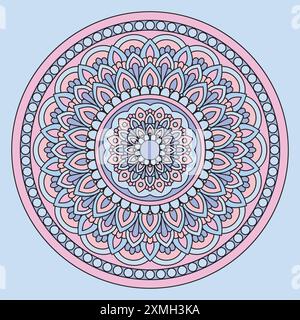 Decorative Colorful Floral Mandala Design. Ornament Vector Illustration with Background. Stock Vector