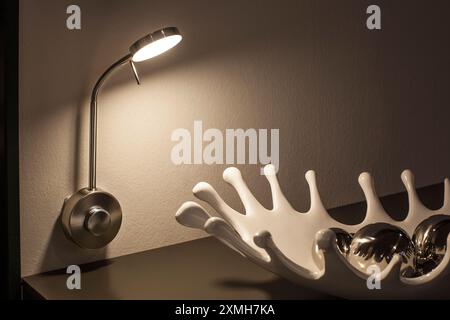 Close-up of a modern socket light in living room atmosphere Stock Photo