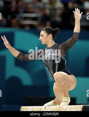 Italy's Manila Esposito during the women's balance beam final at the ...