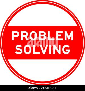 Red color round seal sticker in word problem solving on white background Stock Vector
