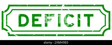 Grunge green deficit word rubber seal stamp on white background Stock Vector