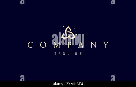 Vector golden logo with an abstract image of a Celtic knot. Stock Vector