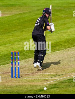 Bristol, UK, 28 July 2024. Gloucestershire's James Bracey batting during the Metro Bank One-Day Cup match between Gloucestershire and Essex. Credit: Robbie Stephenson/Gloucestershire Cricket/Alamy Live News Stock Photo