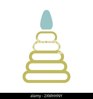Pyramid toy vector isolated icon. Graph symbol for children and newborn babies web site and apps design, logo, app, UI Stock Vector