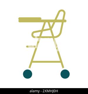 Baby chair vector isolated icon. Graph symbol for children and newborn babies web site and apps design, logo, app, UI Stock Vector