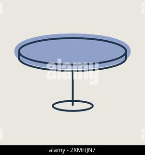 Round table vector icon. Graph symbol for furniture, web site and apps design, logo, app, UI Stock Vector
