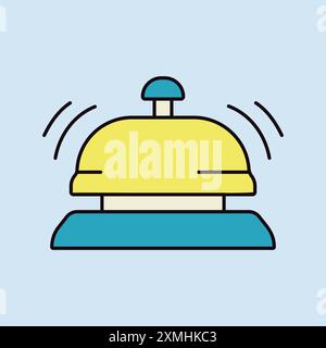 Counter bell, hotel, service vector isolated icon. Graph symbol for travel and tourism web site and apps design, logo, app, UI Stock Vector