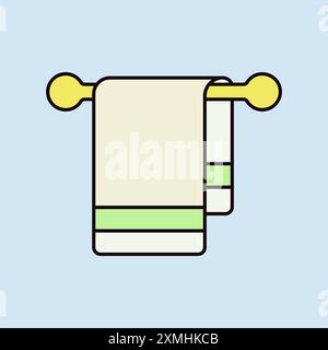 Towel in hook vector isolated icon. Hotel sign. Graph symbol for travel and tourism web site and apps design, logo, app, UI Stock Vector